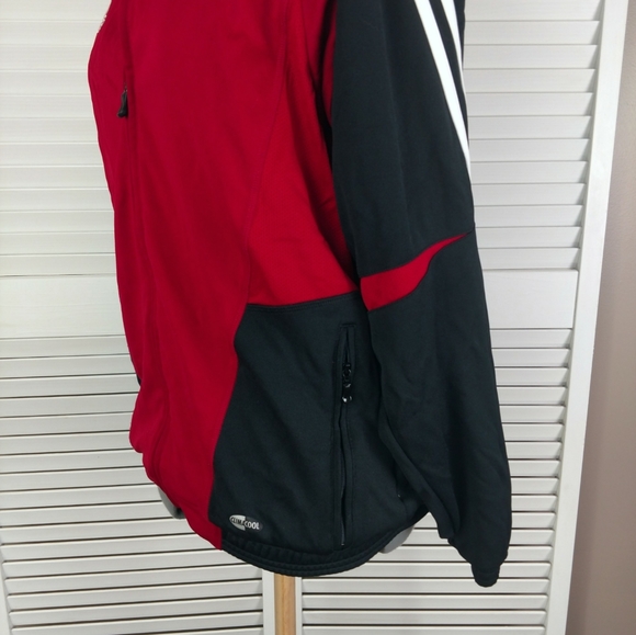 Adidas climacool zip track jacket red black Men S - Picture 5 of 9